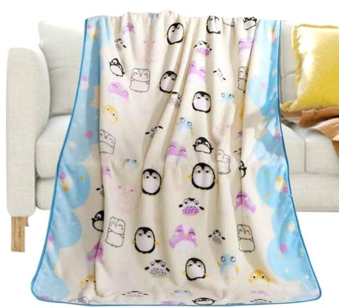 OVYALCJ Children's Blanket Penguin, Kids Animal Blankets, Blanket for Toddler Sofa Bed, Cute Penguins Decor Throw Blankets Cozy milk velvet Blanket, Gifts for Penguin Lovers