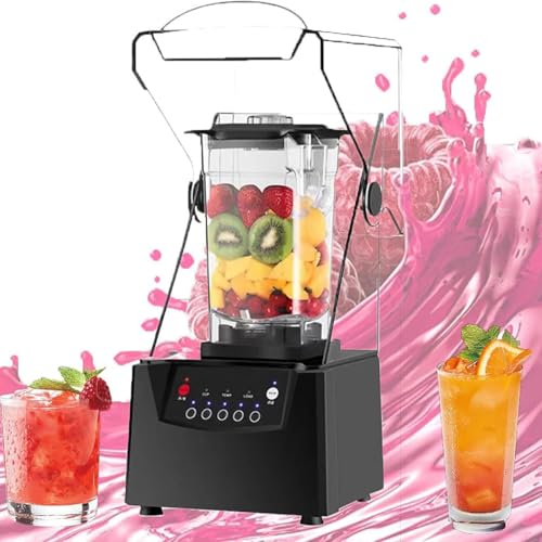 GYQSSD Robot da Cucina Elettrico 1800 W, Frullatore Commerciale da 2 Litri con 5 Tritaghiaccio a Lama Preimpostata 17000Giri/Min, per Tritare Ghiaccio, Frullati E Purea