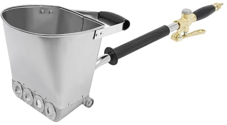 Luftbetrieben Putzwerfer, Putzmaschine Mit 4 Sprühlöcher, 3.5L Verputzmaschine Mit Große Kapazität, Putzpistole Für Sprühen Zement Mörtel Beton, Silber