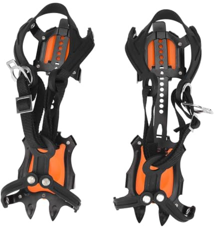 equlup 10 Spikes Traktionsklampen EIS Schnee Griffe Steigeisen für Schuhe Anti-Rutsch-Stiefel Spikes mit Aufbewahrungstasche zum Gehen, Joggen, Klettern und Wandern