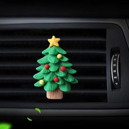 Christmas Air Vent Clip Car Decorations, Car Air Fresheners Vent Clips Christmas Santa Decoration Accessories, Mini Cute Santa Elk Snowman Xmas Tree Automotive Interior Decoration