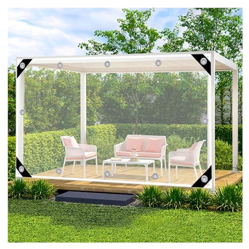 Bâche en plastique transparent robuste avec œillets - Imperméable - Pour terrasse, serre, jardin, piscine - 2 x 3 m