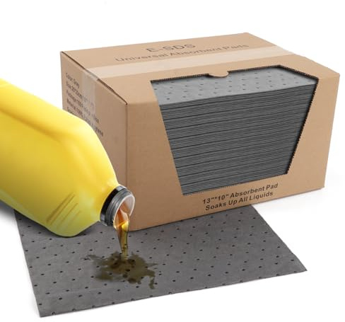 Oil Absorbent Pads, 100 Count Water Absorbent Mat, 13x10, Garage Accessories, Oil Spill Mat for Absorbing Protecting Home Garage Basement