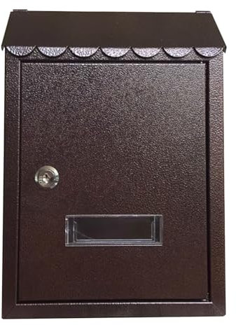 YAONJS European-style Courtyard Villa Home Wall-mounted Mailbox Letter Box Mailbox Outdoor Rainproof Wall-mounted Mailbox Suggestion Box(Brown)