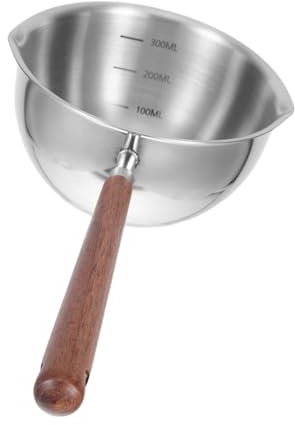 GLEAVI Mestolo in Acciaio Inox per Zuppa con Doppio Beccuccio, Manico lungo Antiscottatura, Utensile da Cucina per Servire Salse e Zuppe, Adatto a Uso Domestico e Professionale