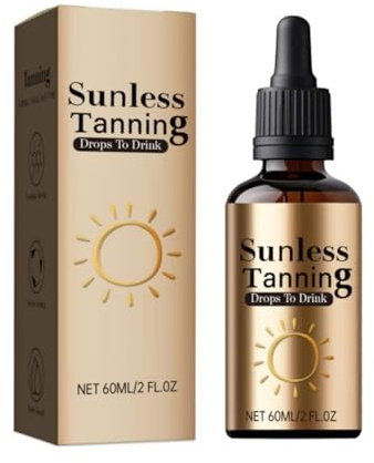 Sunless Tanning Drops To Drink, Bräunungstropfen Zum Trinken, Natürliche Tanning Drops Trinken, Selbstbräuner Für Körper Und Gesicht, Ohne Sonnenschäden, Schnelle Bräunung