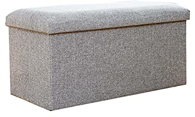 Pouf portaoggetti rettangolare, 38 x 38 x 38 cm, morbido poggiapiedi, contenitore moderno, sgabello basso, versatile ottomano per soggiorno e camera da letto