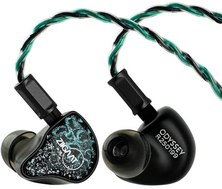 Linsoul ZiiGaat x Hangout. Ljud: Odyssey 2 In Ear Monitor, 1DD + 3BA Hybrid IEM, HiFi-hörlurar med sladd, neutral med subbasinställning, med aluminiumskal och OFC-kabel | HiFi kabelanslutna öronsnäckor IEM, neutral med sinställning, med aluminiumskal och OFC-kabel för musiker ljudingenjörer