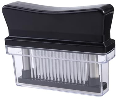 UKCOCO Batticarne Ago per Ammorbidire La Carne 48 Lame in Acciaio Resistenti Impugnatura Antiscivolo, Utensile da Cucina per Intenerimento di Pollo, Bistecca e Maiale, Custodia Protettiva Nero