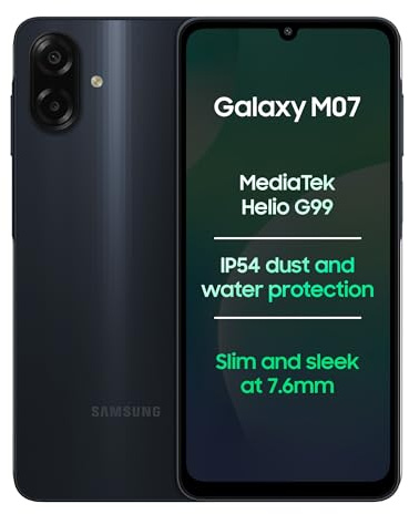 Samsung Galaxy M07, 64 Go, Smartphone Android Reconditionné, Noir