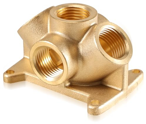 Tulov Wanddose Luftweiche - 5-fach G 1/2 Verteiler Druckluft Wasser|G1/2 zoll 5 Wege Druckluftverteiler|Wanddose Druckluftdose|Wanddose Druckluftverteiler für Druckluft 5er Steckdose|Messing
