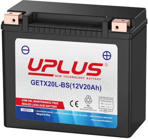 UPLUS YTX20L-BS 12V 18Ah 380A GEL Motorradbatterie GETX20L-BS