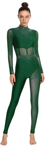 LiiYii Gymnastikanzug Damen Langarm Turnanzug Tanzbody Rhythmische Sportgymnastik Anzug Akrobatik Kostüm Kunstlaufen Eiskunstlauf Body