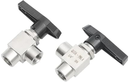 UYCUODLUY 1/8 1/4 3/8 1/2 FemaleThread 304 Stainless Steel Right Angle 2 Way Pipe Fitting High Pressure Ball Valve(3/8)