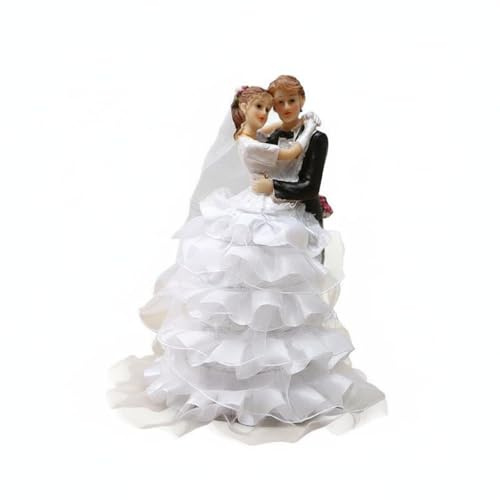 KiBcsLic Hochzeitspaar Tortenaufsatz aus Polyresin Hochzeitspaar Tortenfigur besonderes Geschenk Hochzeitstortenfigur für Brautpaare, Verlobte, Hochzeitstorte, A