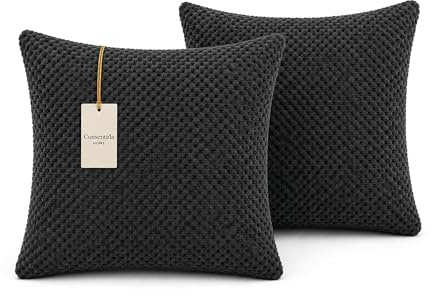 Consentida Home Set De 2 Cojines para Sofa con Relleno De Fibra De Alta Densidad para Decoracion De Salon Y Cama Soft Touch Flannel Puntos Gris 45 X 45 Cm