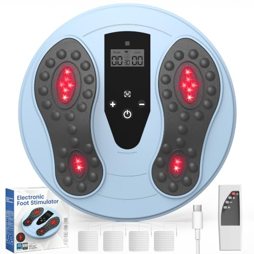 Medic Durchblutungs-Stimulator EMS Fußmassagegerät Polyneuropathie Gerät, 660 + 850nm Infrarotlicht mit 4 Elektroden, für Neuropathie Füße zur Bekämpfung von Bein-Schmerzen Schwellungen