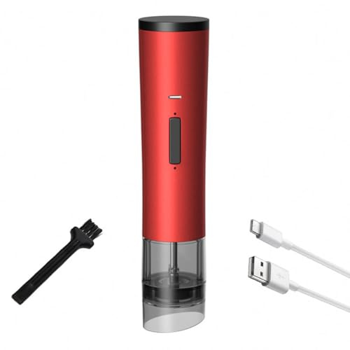 YWJLQH Molino de Pimienta Eléctrico con Cuerpo Robusto y Regulador Manual para Moler Especias Variadas y Garantizar Sabor Fresco Adecuado para Reuniones Culinarias y Cenas Especiales, Rojo