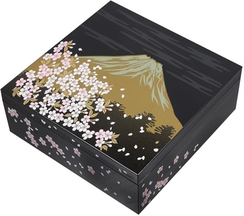 Sosoport Caja Bento Japonesa Estilo Japonés Elegante Gran Capacidad de Plástico y Almacenamiento de Alimentos para Sushi y Postres Adecuado para Reuniones Familiares