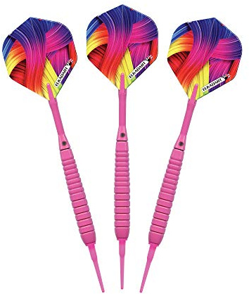 Elkadart Neon Soft Tip Darts with Storage/Travel Case, Pink, 18 Grams