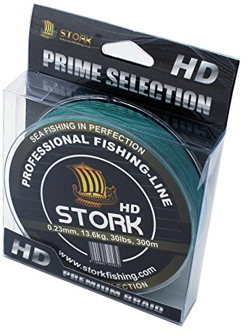 Stork HD, 4-Fach geflochtene Angelschnur 300m (Moosgrün, 30 lbs / 13.6 kg / 0.23 mm)