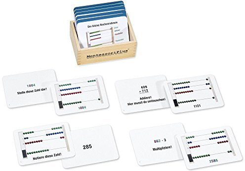 Montessori-Material Arbeitskartei zum kleinen Rechenrahmen | 100 Aufgabenkarten mit Selbstkontrolle