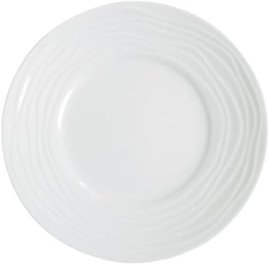 Médard de Noblat - Assiette - D21.5 cm - Onde - Porcelaine - Lot de 6 - Blanc