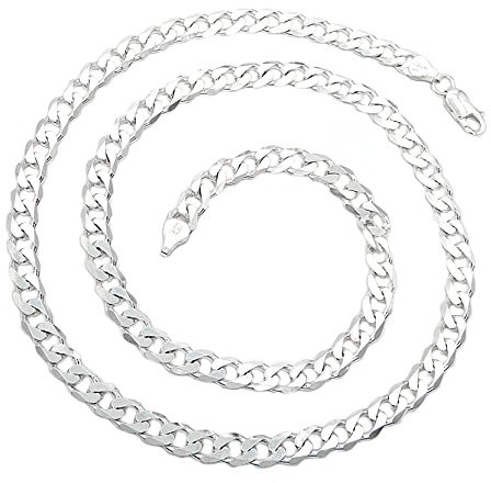 Kauf-mich-weg Panzerkette ECHT 925 Sterling Silber 6,7mm breit Länge wählbar 55-60 cm Silberkette Halskette Kette