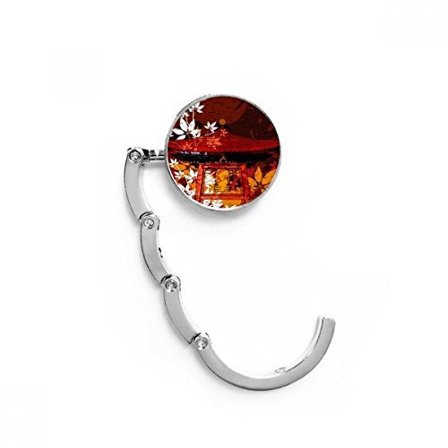 DIYthinker Women Japan Japanese Style Leaves Pavilion Table Hook Folding Bag Desk Hanger Foldable Holder 4.4 x 4.4cm (Width x Height) When Folded Multicolor