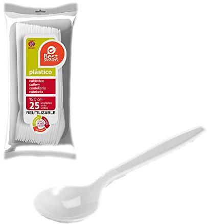 Générique Best Products - 25 Petites CUILLÈRES 12.5CM Blanc