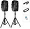 Pyle Cassa Bluetooth Portatile, 700 Watt, Casse Audio Attive & Passive, Subwoofer, AUX, Supporto, Altoparlanti con 2 Stativi, Speaker con Microfono, Telecomando, per DJ e Esterno