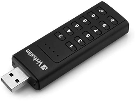 VERBATIM Keypad Secure USB-Stick I USB-3.2 Gen 1 I 32GB I Speicherstick mit Passcodeschutz & Verschlüsselung I inkl. USB-A Verlängerungskabel I USB-3 für Laptop Notebook & Co I schwarz