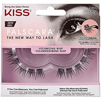 KISS Falscara DIY Eyelash Extension Volumizing Wisps - Featherlight Synthetic Reusable Artificial Eyelashes Pack of 10 Mini Lash Clusters for that Authentic Eyelash Extension Look