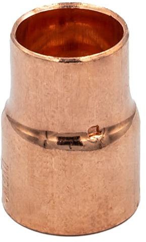 KNM Trade Muffe Reduziert Kupfer DVGW Lötfitting 28x15 Kupfer | EN1254 zugelassen, Wasser- und Gasinstallation, Temperatur -20°C bis 110°C, Betriebsdruck bis 25 bar, kupfer, lötverbindung