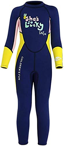 Kinder Mädchen Neoprenanzug Neoprenanzug UPF 50+ 2.5MM Neopren Lang Wetsuit Schwimmanzug Wärmehaltung Tauchanzug Badeanzug Wetsuit für Wassersport Diving Suit L(116-122)
