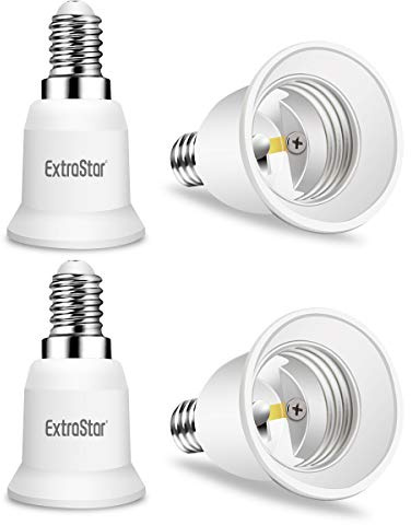 EXTRASTAR 4-Pack E14 a E27 Socket Converter Socket Adapter Adattatore di base per lampada di alta qualità per lampadine a LED e lampadine a incandescenza e lampadine CFL