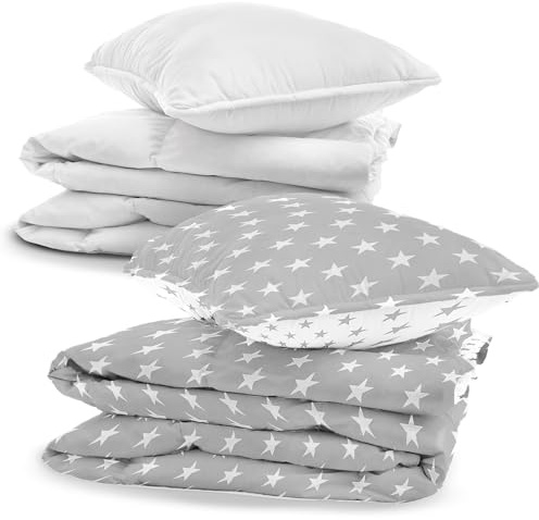 Totsy Baby Biancheria da letto per bambini 90x120 cm in cotone - Set per bambini con copripiumino e federa 40x60 cm con piumino e cuscino per lettino di bambino ragazzo e ragazza Oeko-Tex