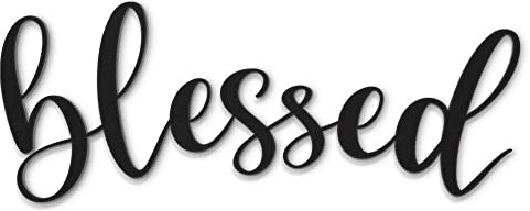 Beautiwall Blessed Moderne Wanddeko Metall Schwarz - Beschichtete Wandschmuck Metallbilder - Wohnzimmer Badezimmer Schlafzimmer Wand Deko Metalldekoration - Inklusive Klebestreifen