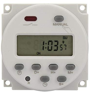Akozon Digital angezeigter Timer-Schalter 1S ~ 168h 5VA Kleiner Timer-Schalter 7 Tage Programmierbar für elektronische Steuerung(5V DC) Ersatz Zubehörteil