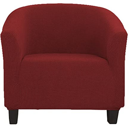 YOPOIY rutschfest Club Chair Schonbezug, Stretch 1 Stück Sesselbezug mit Elastischer Unterseite Sesselhusse Universal Stilvolle Möbelschutz -rot