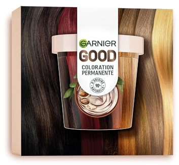 Garnier permanent hårfärg, hårfärgningsset för intensiv och långvarig hårfärg, färgning i upp till 8 veckor strålande färg, utan ammoniak, 4,15 kall kastanjebrun, bra startset