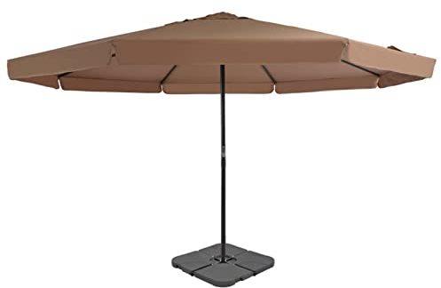 ZEYUAN Sombrilla de jardín con Base portátil Gris Topo, Parasoles De Jardin, Sombrilla Piscina, Sombrilla Terraza Exterior, Parasol Playa, Sombrillas para Jardin - 276324