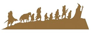 NORTH KAISER Herr der Ringe Metall Wandkunst, LOTR Wand Dekoration, Fellowship of the Ring Wand Schild, Geschenke für Ihn, LOTR Spielzimmer Schild (Gold, 60 x 18 cm)