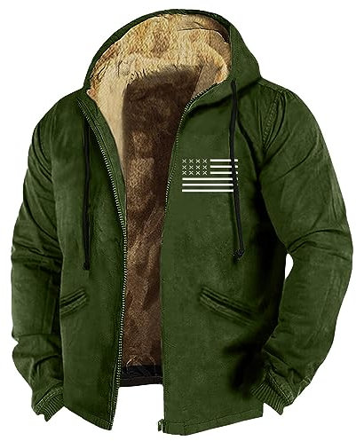 KONG JIMFAN Winterjacke Herren Anzüge & Sakkos Für Herren Cargojacken Herren Jeans Jacken Für Herren Wildlederjacke Jacken Herren Sweatshirt Bomberjacke Herren Schwarz Regenjacke Gelb(Army Green,XL)