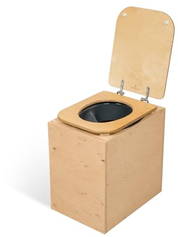 TROBOLO TeraBloem – Trenntoilette aus Holz als Bausatz – Ideal als Gartentoilette, für Fahrzeug & Tiny House – Geruchlose Indoor Trockentoilette kompatibel mit Abluftsystem – Wasserlos & Chemiefrei