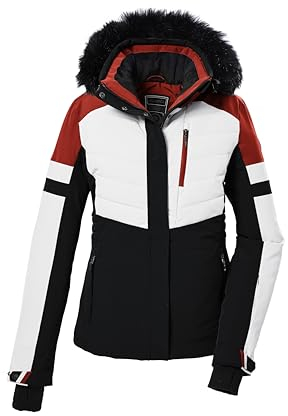 killtec Damen Skijacke/Funktionsjacke in Daunenoptik mit abzippbarer Kapuze und Schneefang KSW 101 WMN SKI QLTD JCKT, schwarz, 38, 42038-000