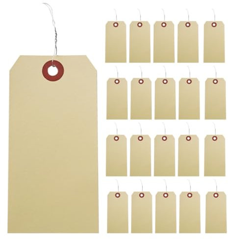 JECOMPRIS 100stücke Manila Versandetiketten Mit Eisen-draht Beschreibbare Preisschilder Robust Und Vielseitig Für Verpackung Und Versand Für Einfache Kennzeichnung