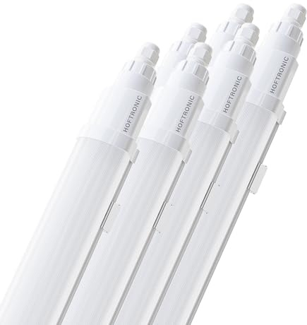 HOFTRONIC - Q-Series - 6er LED Feuchtraumleuchte 60cm - IP65-18W 2160 Lumen - 6500K Kaltweiß - IK08 - Verknüpfbar Schnellverbindung - Kellerleuchte, Feuchtraum Wannenleuchte
