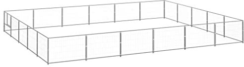 hundehöhle XXL,hundelaufstall,cage,hundebox Holz,Hundezwinger Silbern 30 m² StahlEntworfen für Garten und Terrasse.