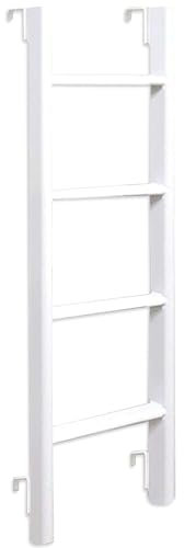 Scaletta in metallo per letto a castello, universale, bianca, per soppalco, dormitorio, scaletta di ricambio con ganci (dimensioni: 150 cm)